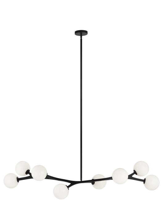 Matteo Lighting C81508BKOP Eight Light Chandelier, Black