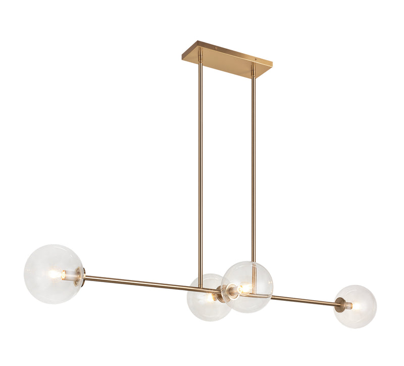 Matteo Lighting C81704AGCL Four Light Pendant