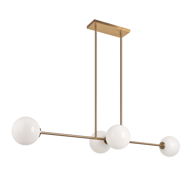 Matteo Lighting C81704AGOP Four Light Chandelier, Aged Gold Brass