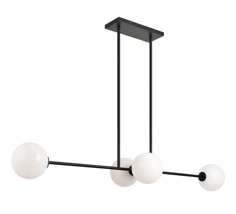 Matteo Lighting C81704BKOP Four Light Chandelier, Black