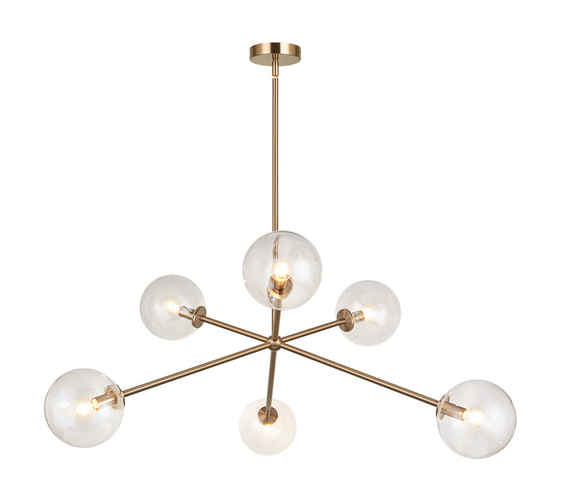 Matteo Lighting C81706AGCL Six Light Chandelier