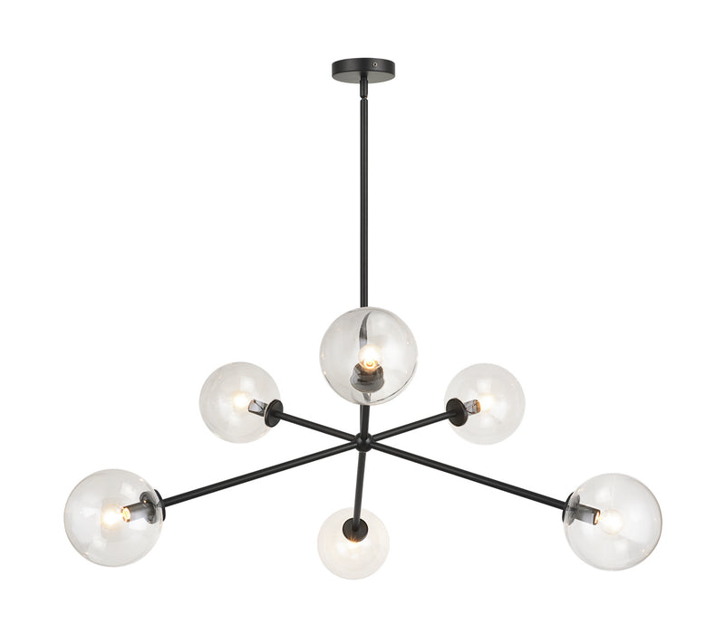 Matteo Lighting C81706BKCL Six Light Chandelier