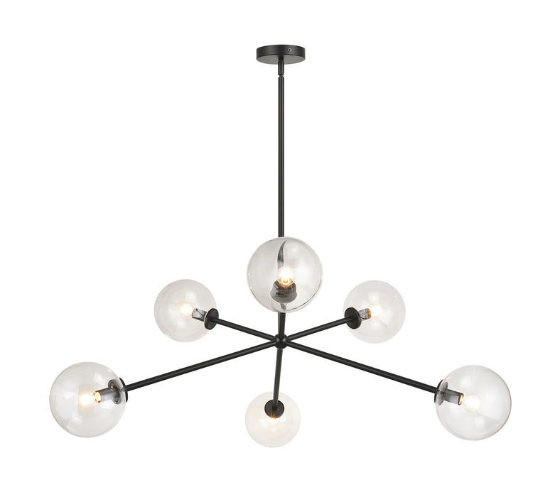 Matteo Lighting C81706BKCL Six Light Chandelier