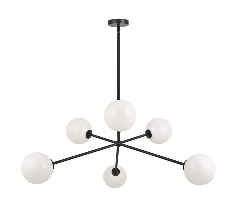 Matteo Lighting C81706BKOP Six Light Chandelier, Black