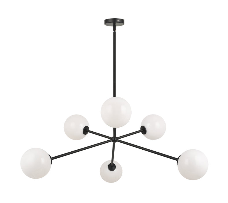 Matteo Lighting C81706BKOP Six Light Chandelier, Black