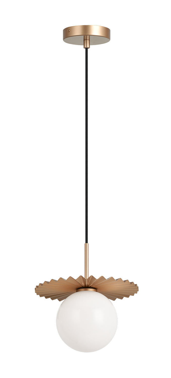 Matteo Lighting C83101MGOP One Light Pendant, Matte Gold