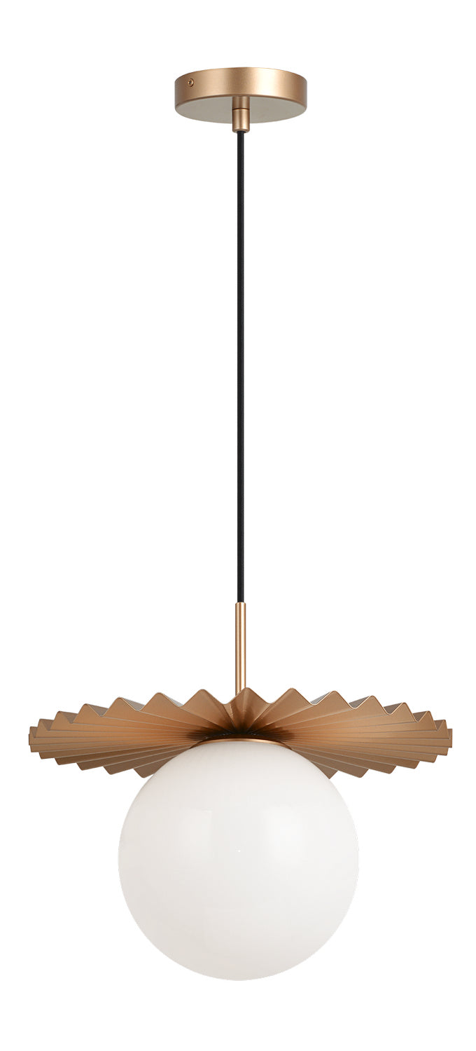 Matteo Lighting C83111MGOP One Light Pendant, Matte Gold