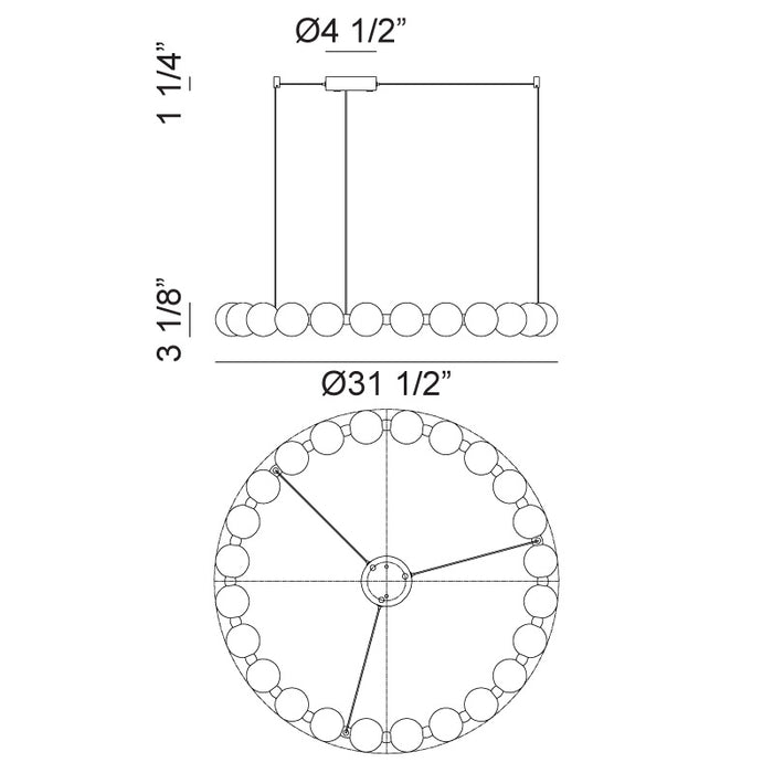 Matteo Lighting C83432OG LED Chandelier, Oxidized Gold