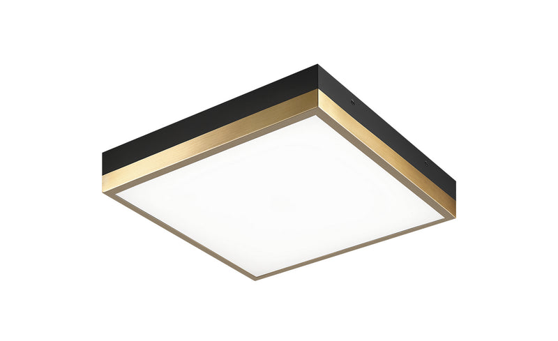 Matteo Lighting M11411BKAG LED Flush Mount, Black / Aged Gold Brass