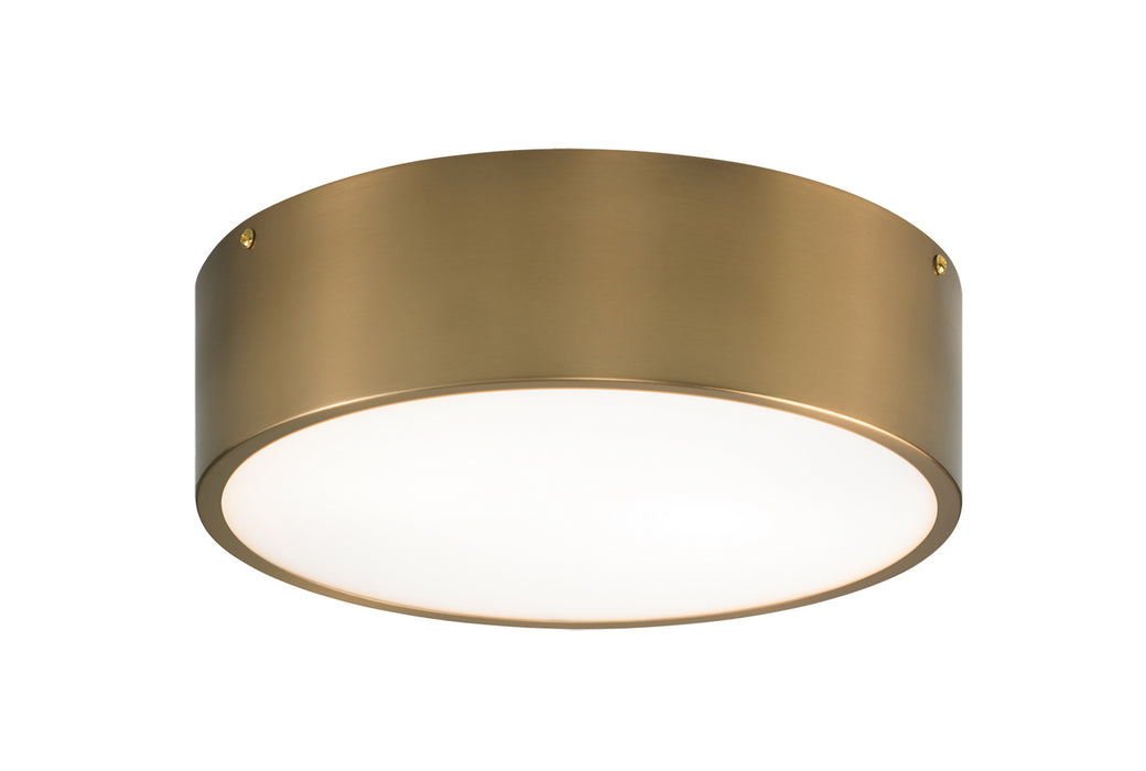 Matteo Lighting M12702AG Two Light Flush Mount, Aged Gold Brass