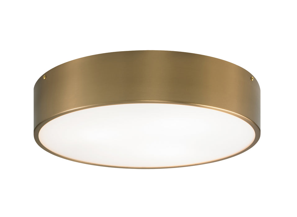Matteo Lighting M12703AG Three Light Flush Mount, Aged Gold Brass