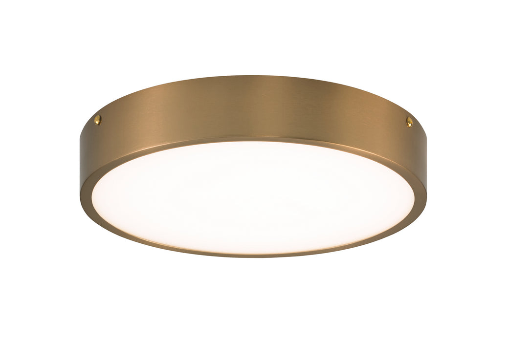 Matteo Lighting M13701AG LED Flush Mount, Aged Gold Brass