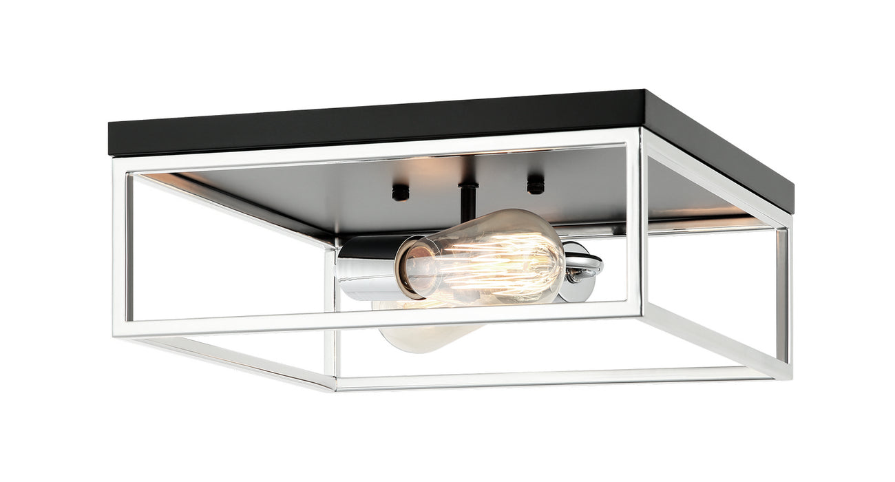Matteo Lighting M15542BKCH Two Light Flush Mount, Black / Chrome