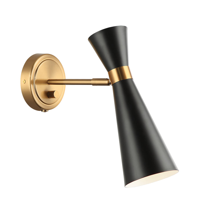 Matteo Lighting S09611AGBK One Light Wall Sconce, Black