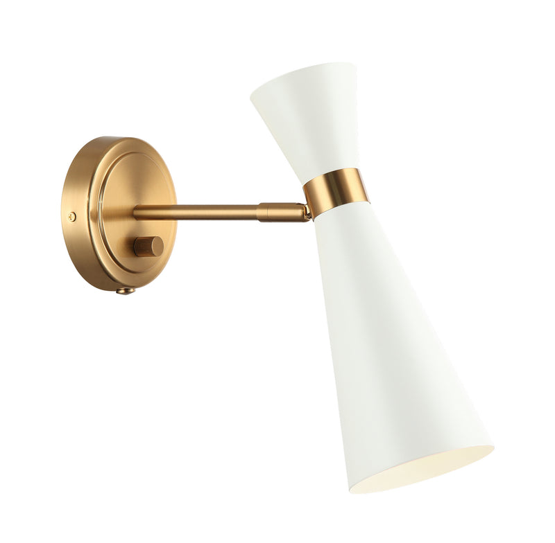 Matteo Lighting S09611AGWH One Light Wall Sconce, White