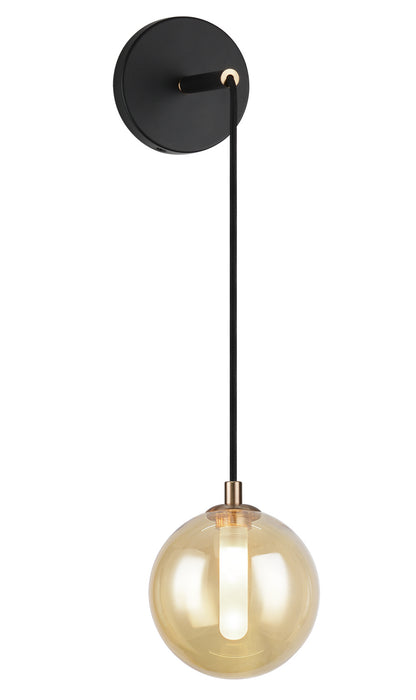 Matteo Lighting W81001AM One Light Wall Sconce, Amber