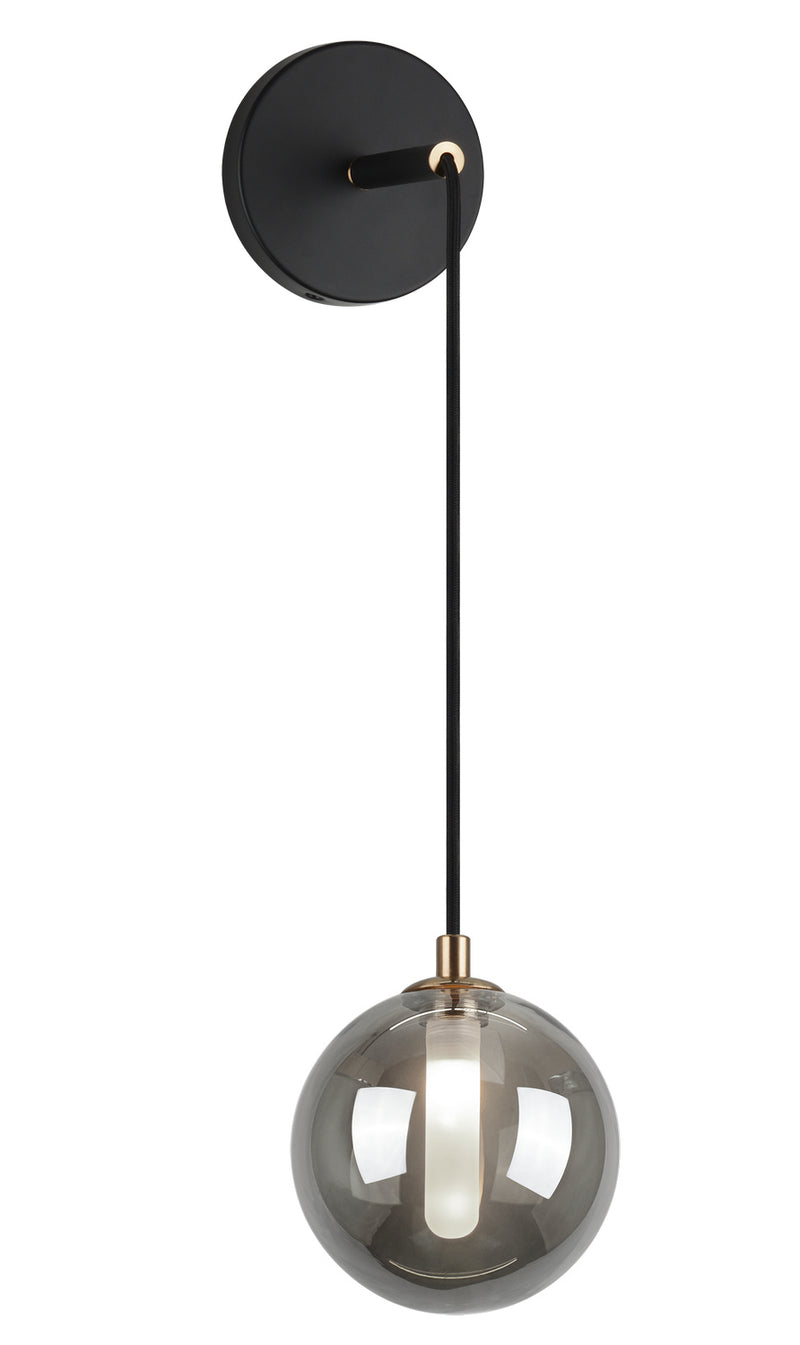 Matteo Lighting W81001SM One Light Wall Sconce, Smoke