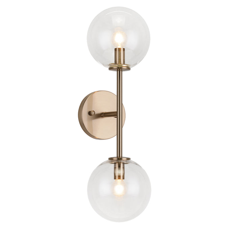 Matteo Lighting W81702AGCL Two Light Wall Sconce