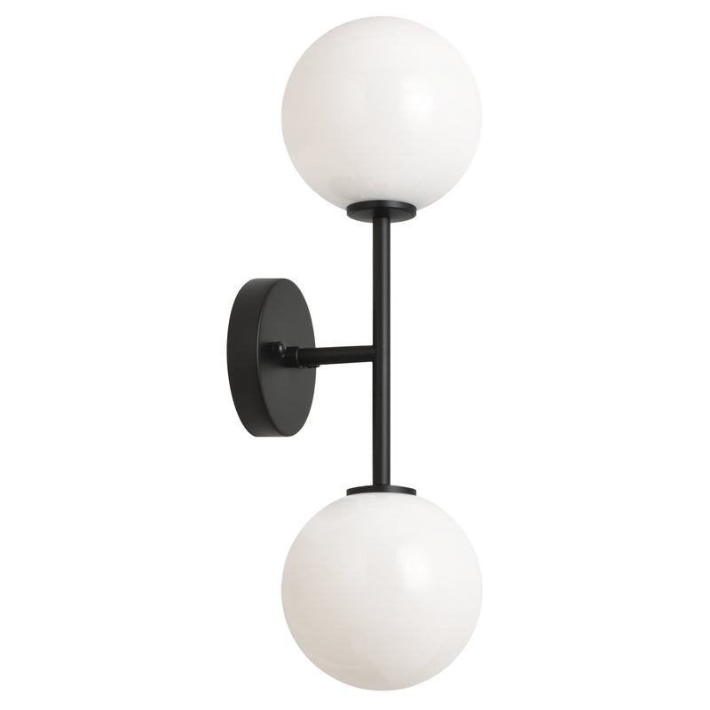Matteo Lighting W81702BKOP Two Light Wall Sconce, Black