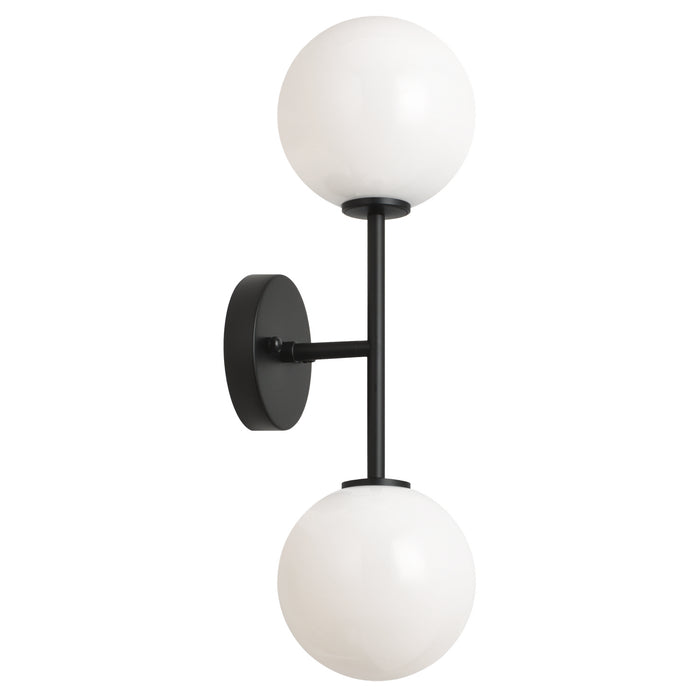 Matteo Lighting W81702BKOP Two Light Wall Sconce, Black