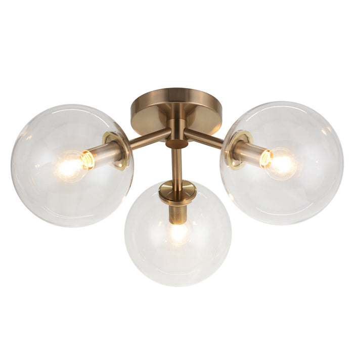 Matteo Lighting X81703AGCL Three Light Ceiling Mount