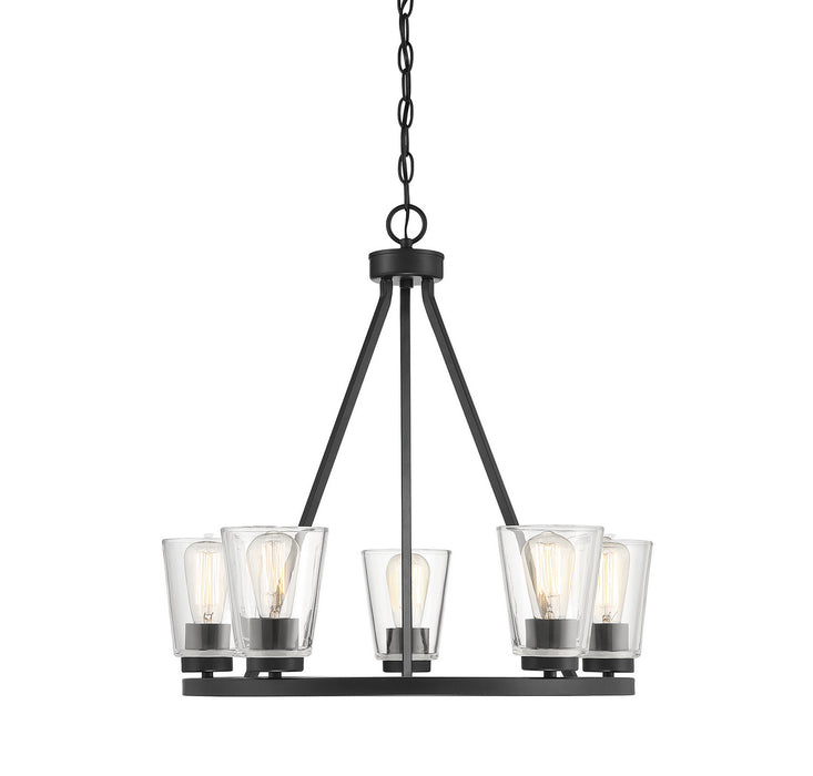 Savoy House 1-1021-5-89 Five Light Chandelier, Matte Black