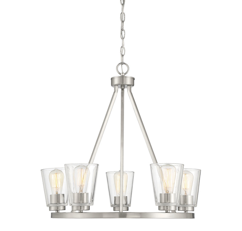 Savoy House 1-1021-5-SN Five Light Chandelier, Satin Nickel