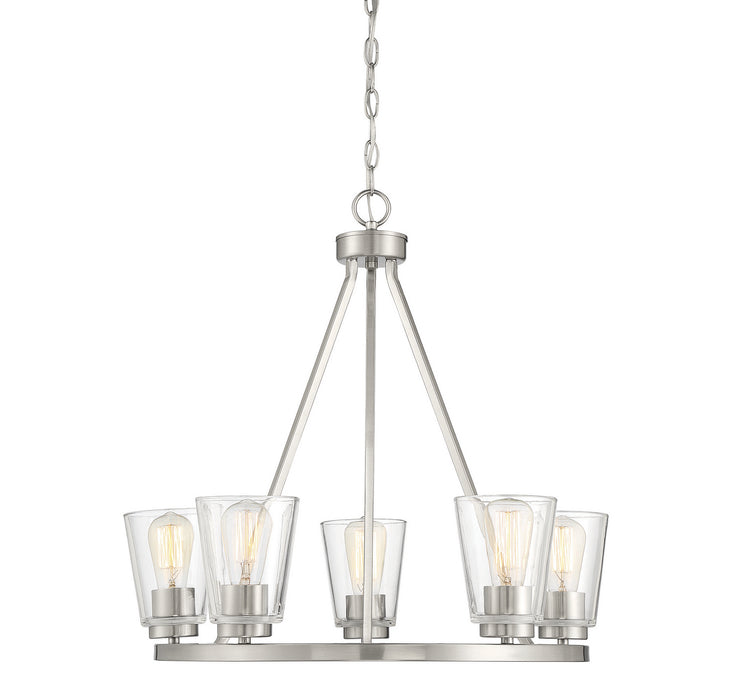Savoy House 1-1021-5-SN Five Light Chandelier, Satin Nickel