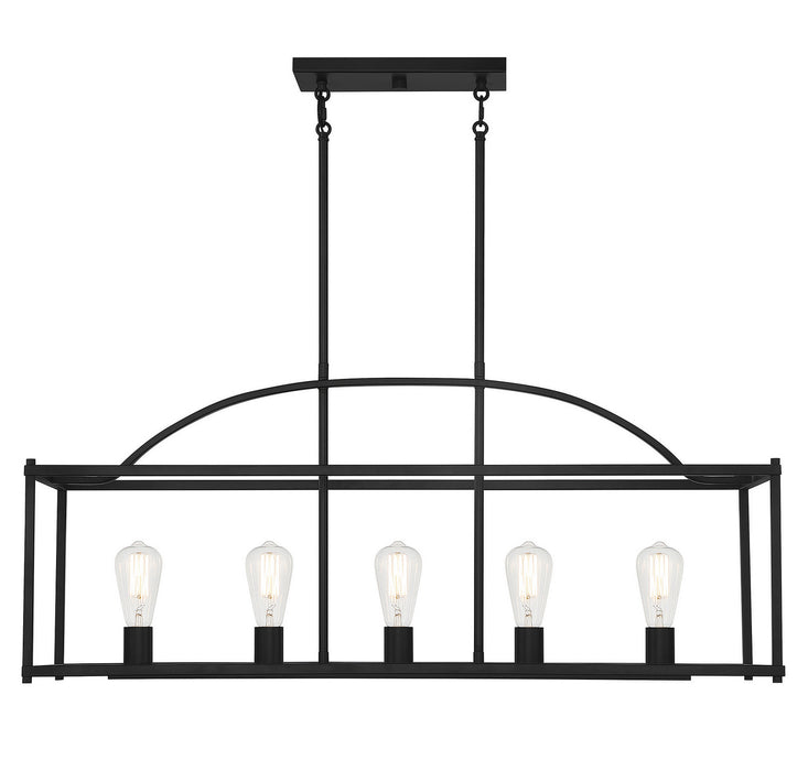 Savoy House 1-190-5-89 Five Light Linear Chandelier, Matte Black