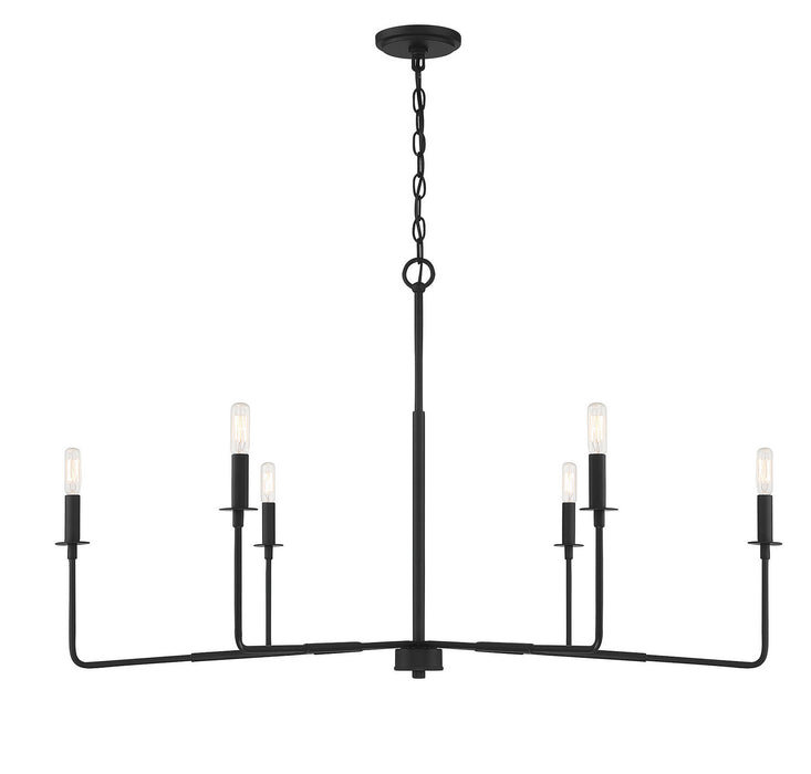 Savoy House 1-2221-6-89 Six Light Chandelier, Matte Black