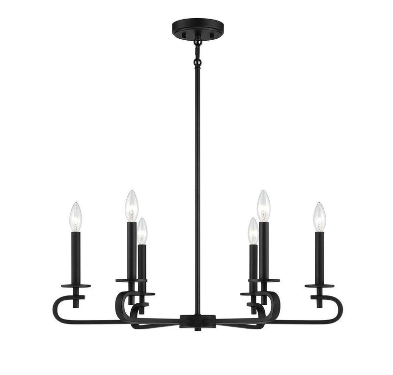 Savoy House 1-2450-6-89 Six Light Chandelier, Matte Black