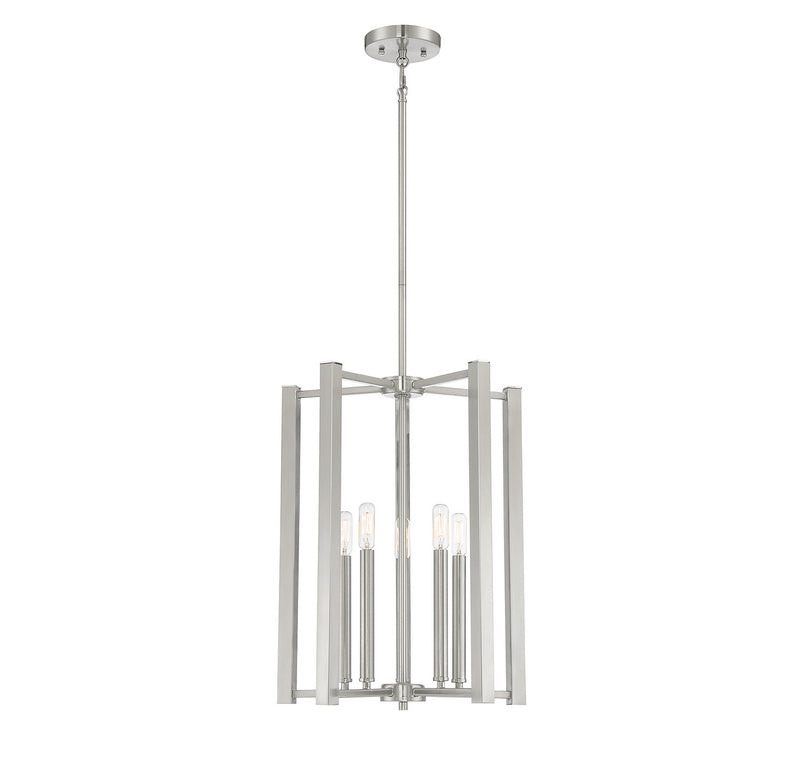 Savoy House 3-7701-5-SN Five Light Pendant, Satin Nickel