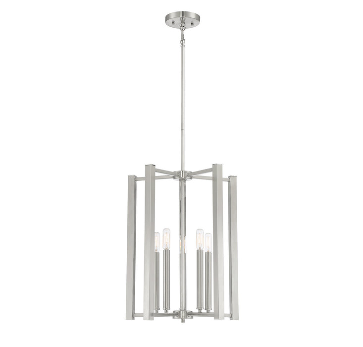Savoy House 3-7701-5-SN Five Light Pendant, Satin Nickel