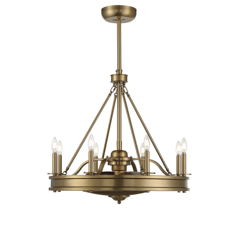 Savoy House 39-FD-124-322 Eight Light Fan D'lier, Warm Brass