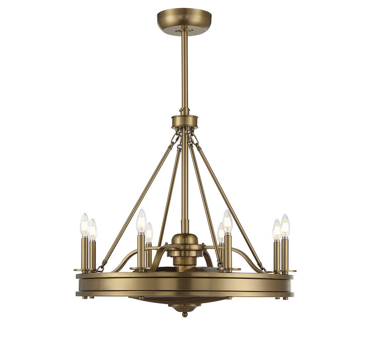 Savoy House 39-FD-124-322 Eight Light Fan D'lier, Warm Brass