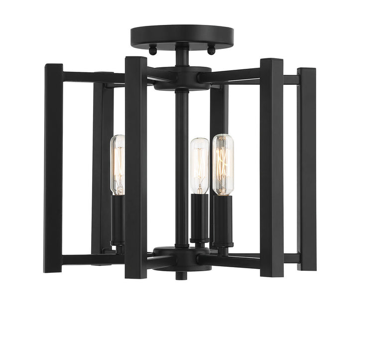 Savoy House 6-7702-3-89 Three Light Semi-Flush Mount, Matte Black