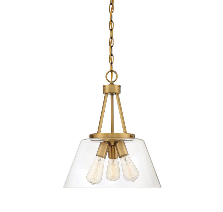 Savoy House 7-1025-3-322 Three Light Pendant, Warm Brass