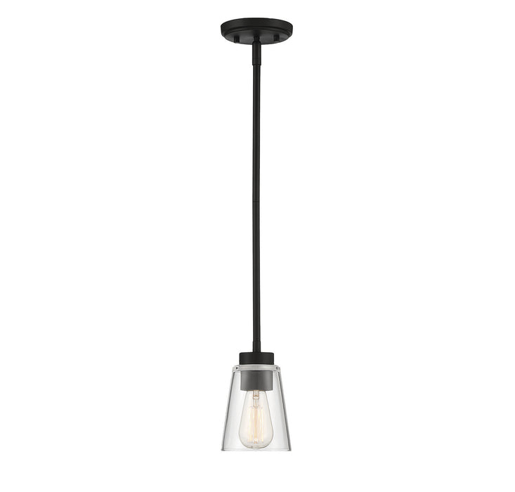 Savoy House 7-1026-1-89 One Light Mini-Pendant, Matte Black