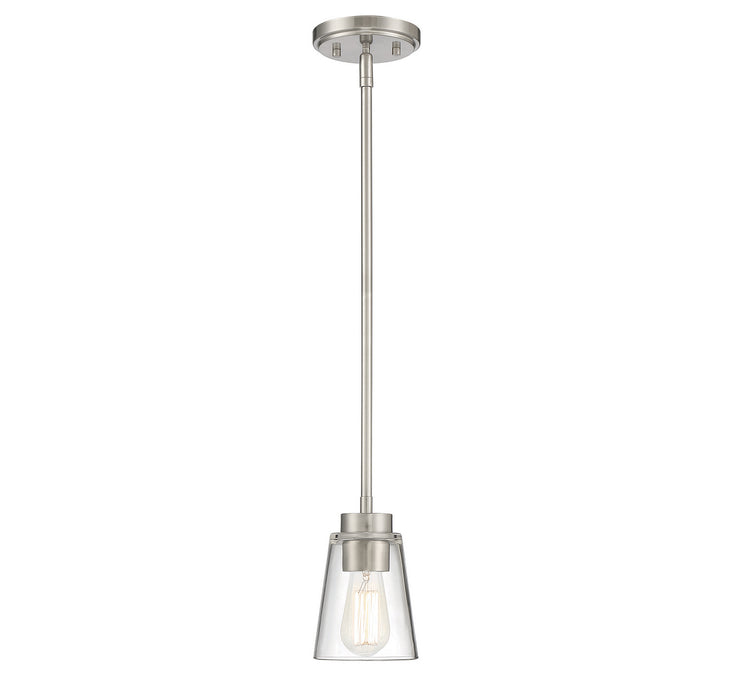 Savoy House 7-1026-1-SN One Light Mini-Pendant, Satin Nickel
