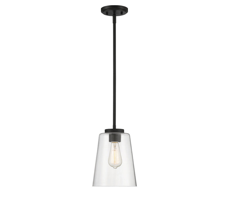 Savoy House 7-1027-1-89 One Light Mini-Pendant, Matte Black