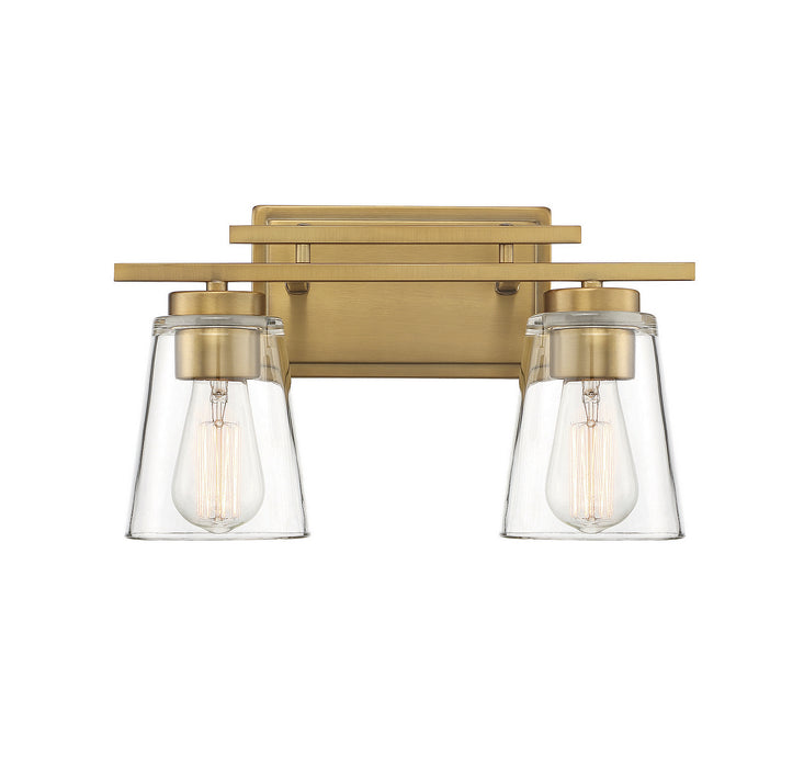 Savoy House 8-1020-2-322 Two Light Bath Bar, Warm Brass