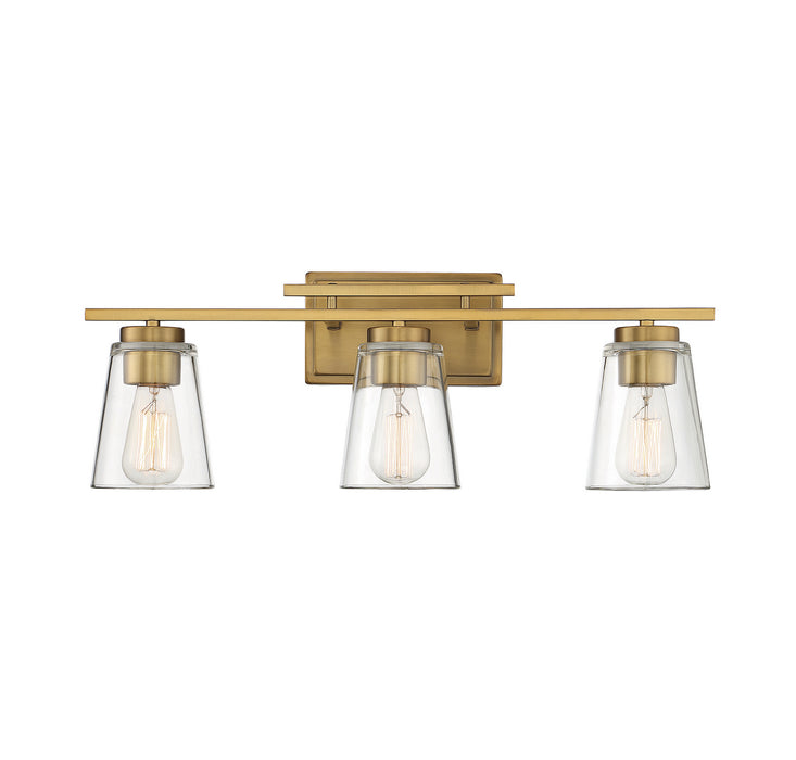 Savoy House 8-1020-3-322 Three Light Bath Bar, Warm Brass