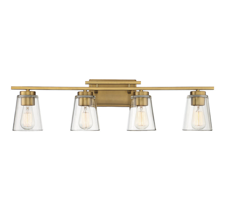 Savoy House 8-1020-4-322 Four Light Bath Bar, Warm Brass