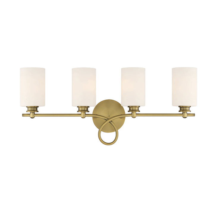 Savoy House 8-530-4-322 Four Light Bath Bar, Warm Brass