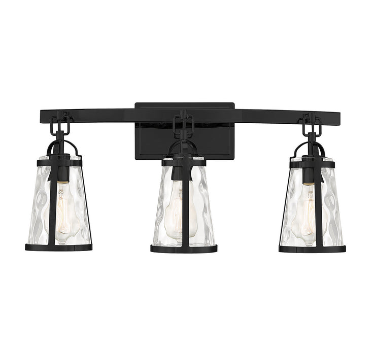 Savoy House 8-560-3-BK Three Light Bath Bar, Black