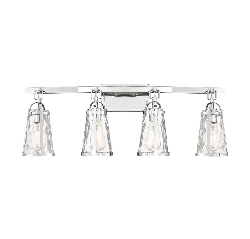 Savoy House 8-560-4-11 Four Light Bath Bar, Polished Chrome