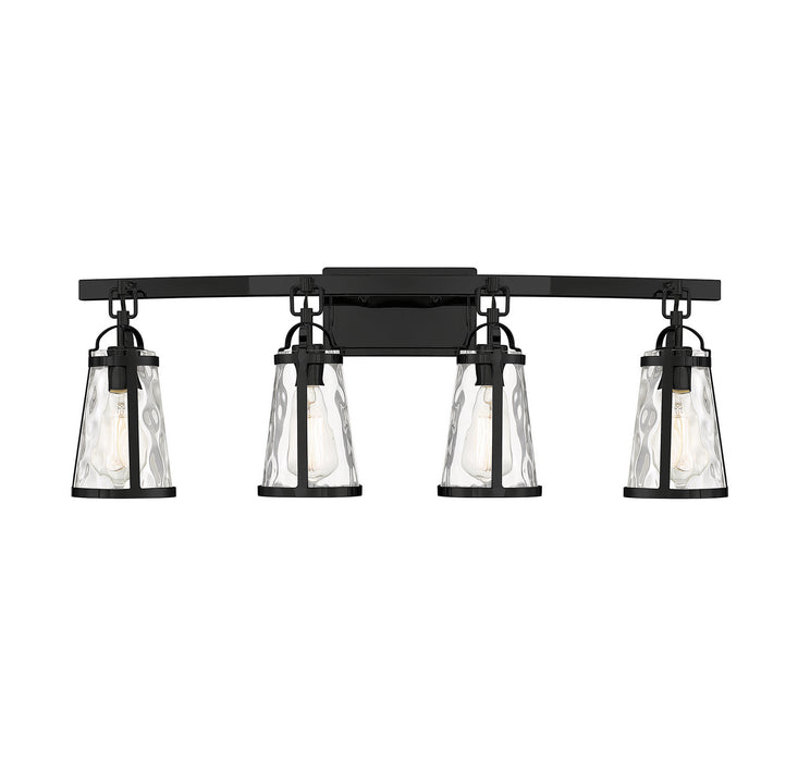 Savoy House 8-560-4-BK Four Light Bath Bar, Black