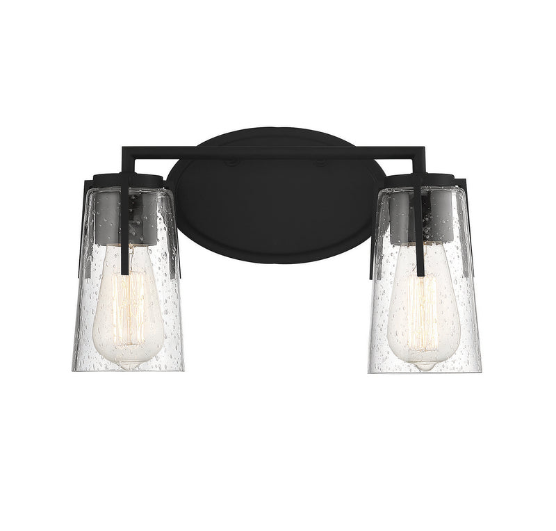 Savoy House 8-7045-2-BK Two Light Bath Bar, Black