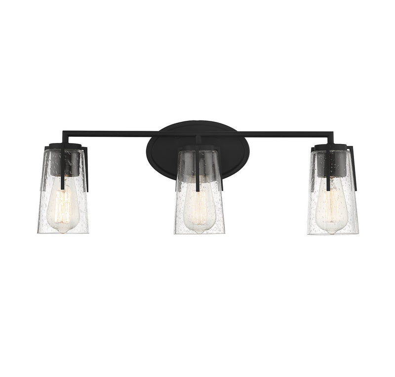 Savoy House 8-7045-3-BK Three Light Bath Bar, Black