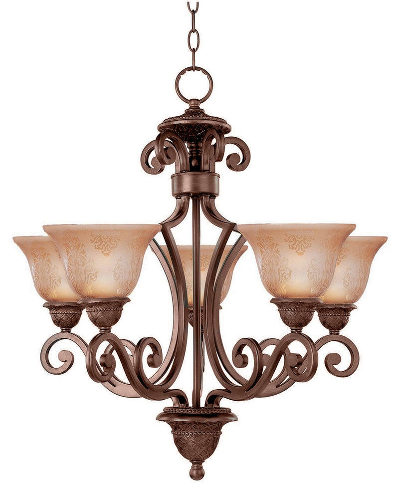 Maxim 11244SAOI Five Light Chandelier, Oil Rubbed Bronze